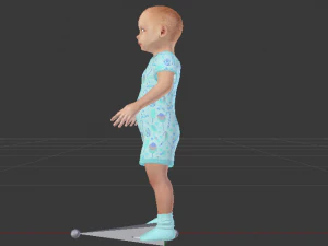 Baby Girl in a Jumper 01 3D Model