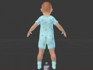 Baby Girl in a Jumper 01 3D 모델