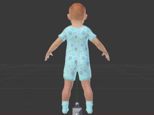 Baby Girl in a Jumper 01 3D Model