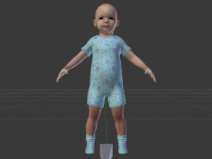 Baby Girl in a Jumper 01 3D 모델