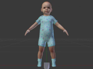 Baby Girl in a Jumper 01 3D Model