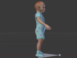 Baby Girl in a Jumper 01 3D Model