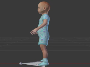 Baby Girl in a Jumper 01 3D Model