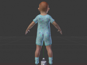 Baby Girl in a Jumper 01 3D 모델