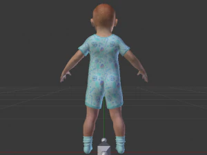 Baby Girl in a Jumper 01 3D Model