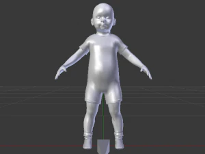 Baby Girl in a Jumper 01 3D Model