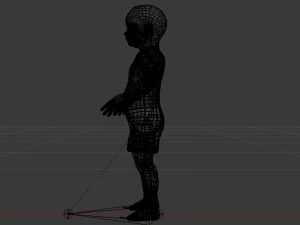 Baby Girl in a Jumper 01 3D Model