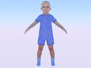Baby Girl in a Jumper 02 3D Model