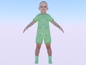 Baby Girl in a Jumper 03 3D Model