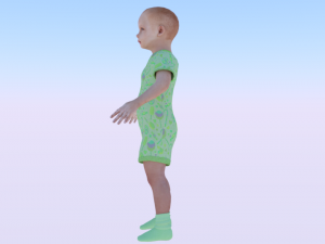 Baby Girl in a Jumper 03 Modelo 3D