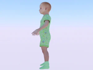 Baby Girl in a Jumper 03 3D Model