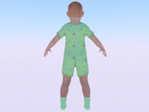 Baby Girl in a Jumper 03 3D Model