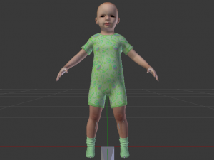 Baby Girl in a Jumper 03 Modelo 3D