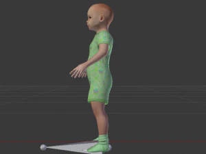 Baby Girl in a Jumper 03 3D Model