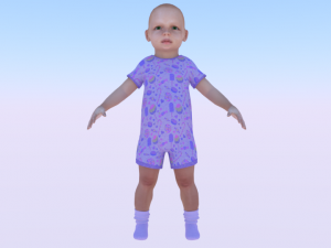 Baby Girl in a Jumper 04 3D Model
