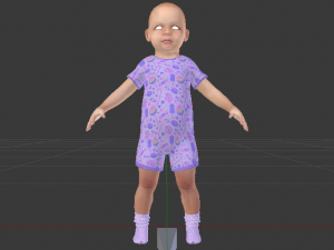 Baby Girl in a Jumper 04 Modelo 3D