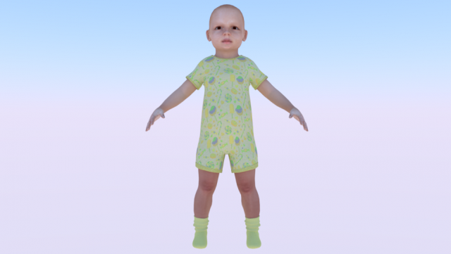 Baby Girl in a Jumper 05 3D Модель .c4d .max .obj .3ds .fbx .stl .blend 