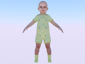 Baby Girl in a Jumper 05 3D 模型