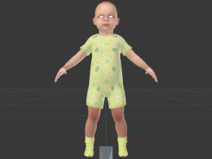 Baby Girl in a Jumper 05 3D Модель