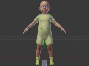 Baby Girl in a Jumper 05 3D Модель