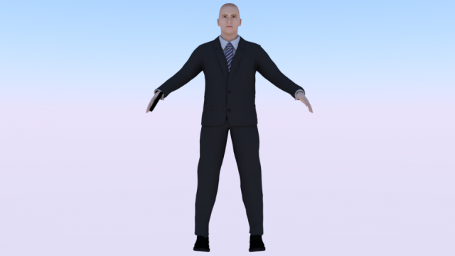A Man in a Security Guard Costume 01 Modello 3D .c4d .max .obj .3ds .fbx .stl .blend 