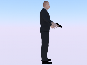 A Man in a Security Guard Costume 01 Modello 3D