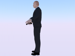 A Man in a Security Guard Costume 01 Modello 3D