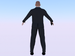 A Man in a Security Guard Costume 01 Modello 3D