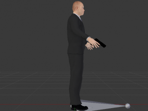 A Man in a Security Guard Costume 01 Modello 3D