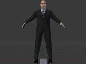 A Man in a Security Guard Costume 01 Modello 3D