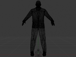 A Man in a Security Guard Costume 01 Modello 3D
