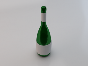 Bottle of Wine 01 3D Модель