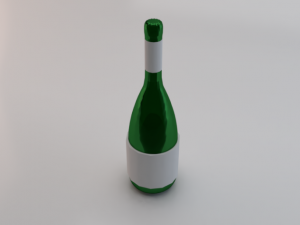 Bottle of Wine 01 3D Модель