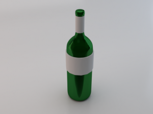 Bottle of Wine 02 3D Модель