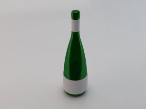 Bottle of Wine 03 3D Model