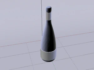 Bottle of Wine 03 3D Model