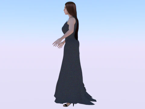 Woman in a Dress 067 3D Model