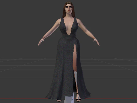 Woman in a Dress 067 3D Model