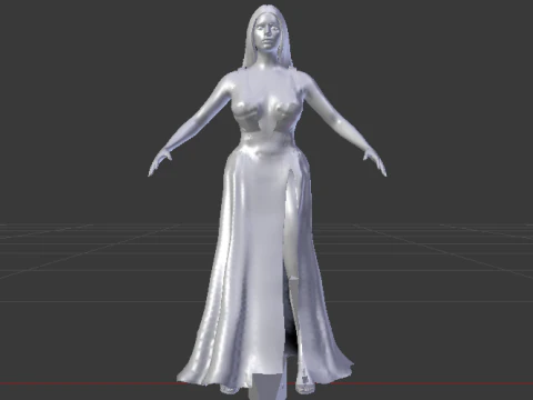 Woman in a Dress 067 3D Model