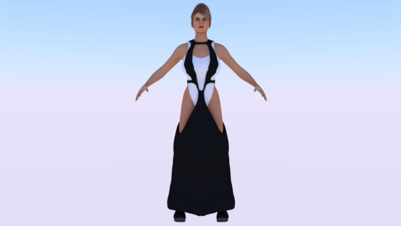 Woman in a Dress 068 3Dモデル .c4d .max .obj .3ds .fbx .stl .blend 