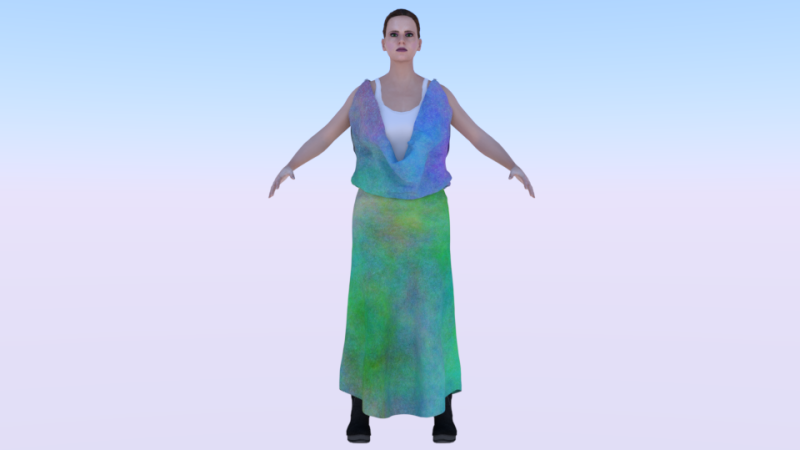 Woman in a Dress 069 3D Модель .c4d .max .obj .3ds .fbx .stl .blend 