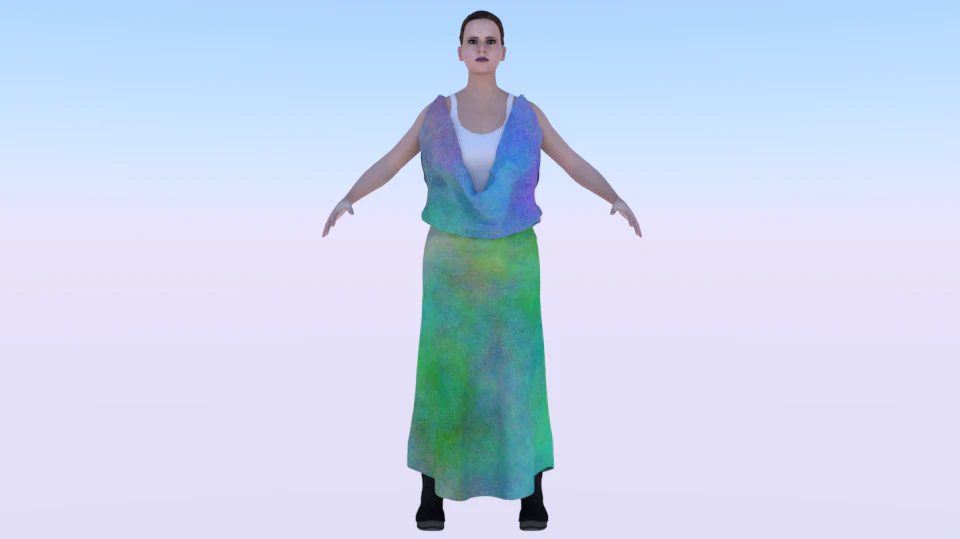 Woman in a Dress 069 3D Model .c4d .max .obj .3ds .fbx .stl .blend 