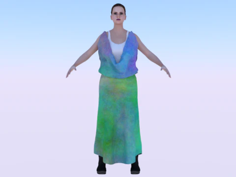 ドレスを着た女069 3Dモデル