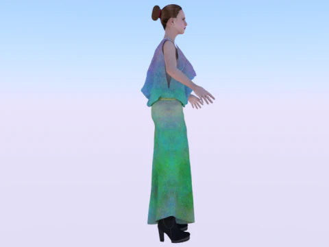 Woman in a Dress 069 3D Model
