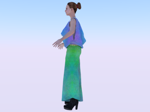 Woman in a Dress 069 3D Модель