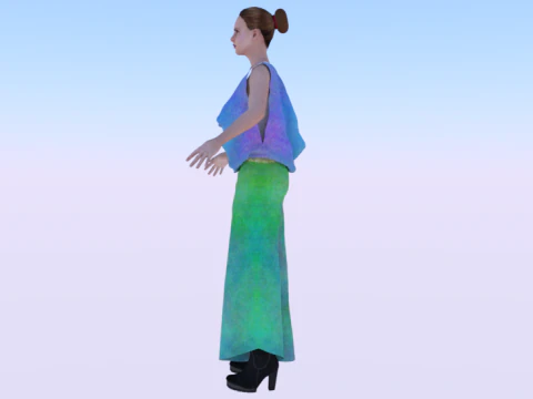 Woman in a Dress 069 3D Model
