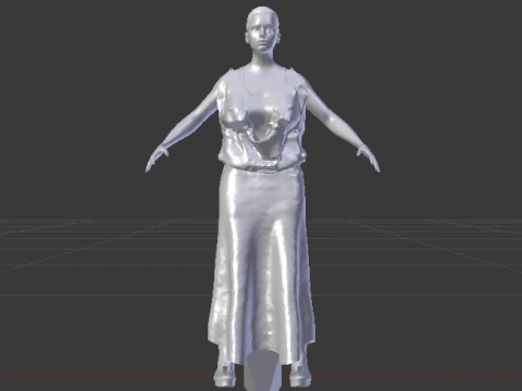 Woman in a Dress 069 3D Model
