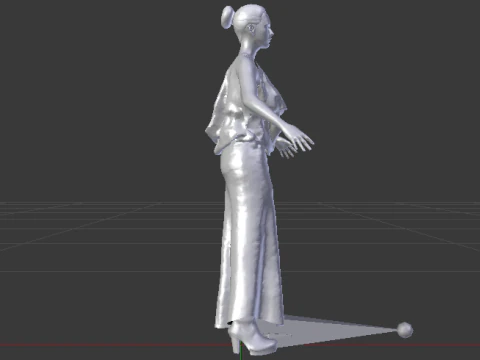 Woman in a Dress 069 3D Model
