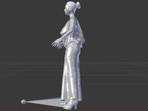 Woman in a Dress 069 3D Model