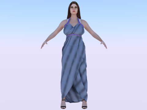Woman in a Dress 070 Modello 3D